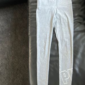 PINK Light Gray Yoga Leggings EUC XS